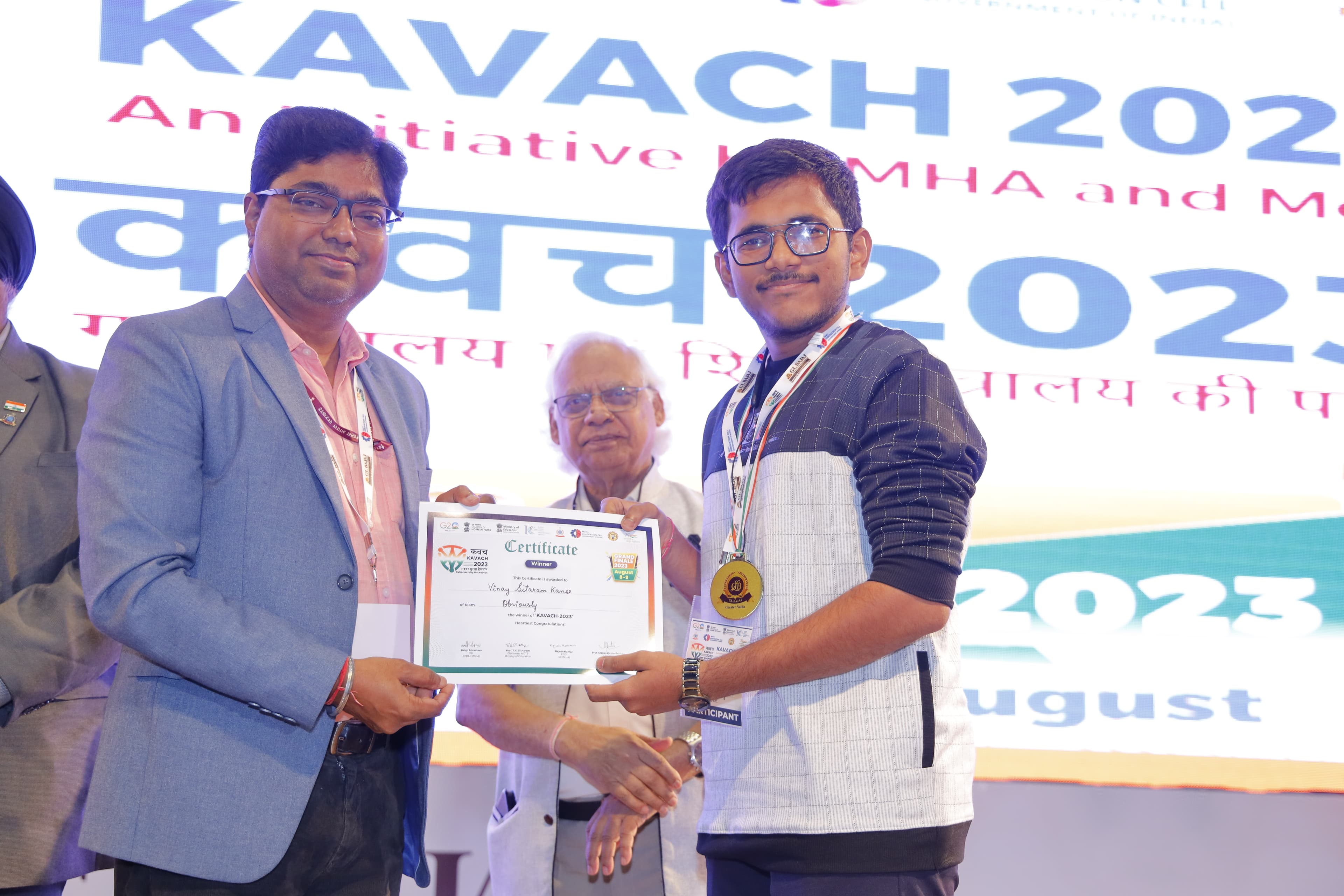 Kavach 2023 Winner Certificate